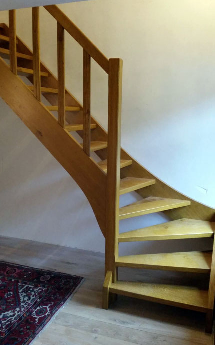 escalier quart tournant en bois